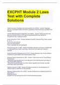 EXCPHT Module 2 Laws Test with Complete Solutions 