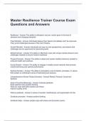 Master Resilience Trainer Course Exam Questions and Answers