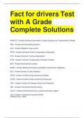 Fact for drivers Test with A Grade Complete Solutions