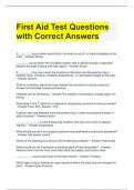 First Aid Test Questions with Correct Answers 