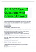 ACIS 302 Exam 2 Questions with Correct Answers 