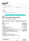 2023 AQA GCSE FOOD PREPARATION AND NUTRITION 8585/W Paper 1 Food Preparation and Nutrition Question Paper & Mark scheme (Merged) June 2023 [VERIFIED]