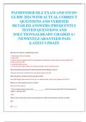 PATHFINDER HLZ EXAM AND STUDY  GUIDE 2024 WITH ACTUAL CORRECT  QUESTIONS AND VERIFIED  DETAILED ANSWERS |FREQUENTLY  TESTED QUESTIONS AND  SOLUTIONS|ALREADY GRADED A+  |NEWEST|GUARANTEED PASS  |LATEST UPDATE