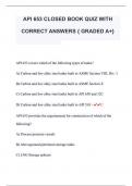 API 653 CLOSED BOOK QUIZ WITH  CORRECT ANSWERS { GRADED A+} 