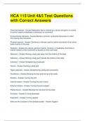 HCA 115 Unit 4&5 Test Questions with Correct Answers