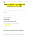 USABO Open Exam 2010 Questions and  Verified Answers | Passed | A+