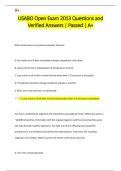 USABO Open Exam 2013 Questions and  Verified Answers | Passed | A+ 