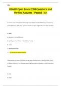 USABO Open Exam 2008 Questions and  Verified Answers | Passed | A+