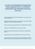 AU COMBINED COURSE SOLUTIONS FOR PSYC 432 ABNORMAL PSYCHOLOGY RUNNING AHEAD PROJECTS AND BOTH MID-TERM AND FINAL EXAM TIPS Athabasca University