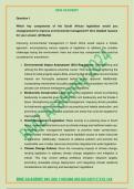 HES4809 ASSIGNMENT SEMESTER 1 2024  Which key components of the South African legislation would you change/amend to improve environmental management? Give detailed reasons for your answer  How would you suggest local municipalities are supported to improv