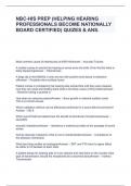 NBC-HIS PREP (HELPING HEARING PROFESSIONALS BECOME NATIONALLY BOARD CERTIFIED) QUIZES & ANS.