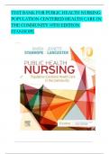 TEST BANK FOR PUBLIC HEALTH NURSING POPULATION CENTERED HEALTH CARE IN THE COMMUNITY 10TH EDITION STANHOPE