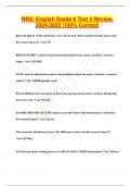 RBS: English Grade 6 Test 4 Review,  2024-2025 |100% Correct|