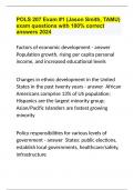 POLS 207 Exam #1 (Jason Smith, TAMU) exam questions with 100% correct answers 2024.