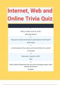 Internet, Web and Online Trivia Quiz Questions with 100% Correct Answers | Verified | Latest Updated 2024