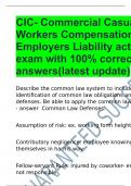 CIC- Commercial Casualty Workers Compensation and Employers Liability actual exam with 100% correct answers(latest update)