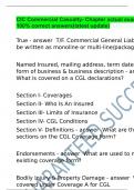 CIC Commercial Casualty- Chapter actual exam with 100% correct answers(latest update)