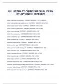 UIL LITERARY CRITICISM FINAL EXAM STUDY GUIDE 2024/2025