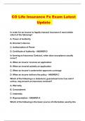 CO Life Insurance Fx Exam Latest Update 