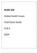 (UMGC) NURS 350 Global Health Issues Final Exam Guide Q & A 2024.