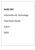 (UMGC) NURS 305 Informatics & Technology Final Exam Guide Q & A 2024.