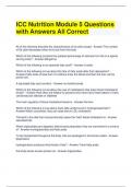 ICC Nutrition Module 5 Questions with Answers All Correct