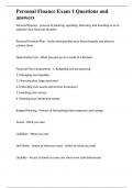 Personal Finance Exam 1 Questions and answers 