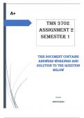 TMN3702 Assignment 2 (COMPLETE ANSWERS) 2024 (575343) - DUE 31 May 2024 100% TRUSTED workings, explanations and solutions.... 