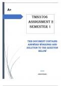 TMN3706 Assignment 2 (COMPLETE ANSWERS) 2024 (530293)- DUE 24 June 2024 100% TRUSTED workings, explanations and soluti ons................................. 