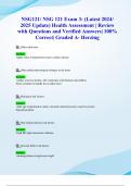 NSG121/ NSG 121 Exam 3: (Latest 2024/ 2025 Update) Health Assessment | Review with Questions and Verified Answers| 100% Correct| Graded A- Herzing