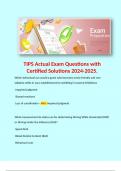 TIPS Actual Exam Questions with Certified Solutions 2024-2025. 