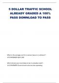 5 DOLLAR TRAFFIC SCHOOL  ALREADY GRADED A 100%  PASS DOWNLOAD TO PASS