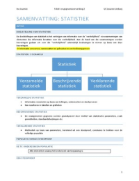 Samenvatting statistiek