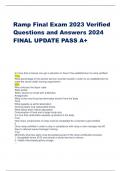 Ramp Final Exam 2023 Verified  Questions and Answers 2024  FINAL UPDATE PASS A+