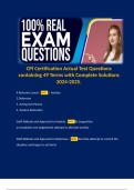 CPI Certification Actual Test Questions containing 49 Terms with Complete Solutions 2024-2025. 