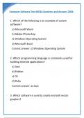 Computer Software Test MCQs Questions and Answers 2024.