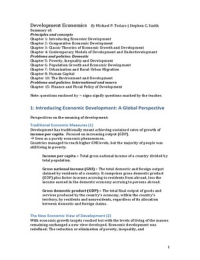 Development Economics	By Michael P. Todaro | Stephen C. Smith  Detailed Summary of Chapter 1,2,3,4,5,6,7,8,10,15