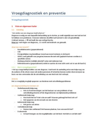 Samenvatting vroegdiagnostiek