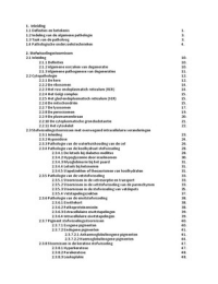 Inhoudstafel pathologie 3° bachelor