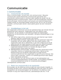 Samenvatting Communicatie Handboek hoofdstuk 1, 2, 3, 5, 8, 9 en 10 