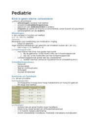 Pediatrie - Volledige samenvatting!