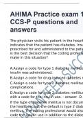 AHIMA Practice exam 1 CCS-P questions and answers