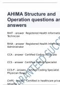 AHIMA Structure and Operation questions and answers