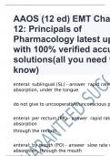 AAOS (12 ed) EMT Chapter 12: Principals of Pharmacology latest update with 100% verified accurate solutions(all you need to know)