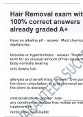 Hair Removal exam with 100% correct answers already graded A+