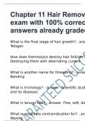 Chapter 11 Hair Removal exam with 100% correct answers already graded A+