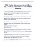 PGM Facility Management Level 2 Test  PGA Exam Guide Questions and Verified  Answers