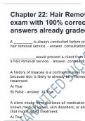 Chapter 22: Hair Removal exam with 100% correct answers already graded A+