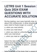 LETRS Unit 1 Session 3 Quiz 2024 EXAM QUESTIONS WITH ACCURATE SOLUTIONS