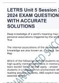 LETRS Unit 5 Session 2 2024 EXAM QUESTIONS WITH ACCURATE SOLUTIONS